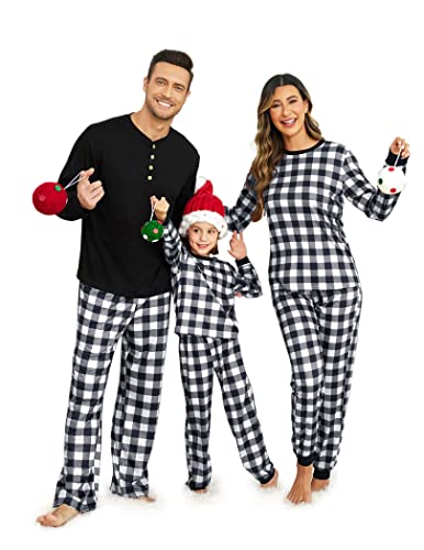 Ekouaer Matching Family Christmas Pajama Sets Womens Mens Kids Pjs Long Sleeve Sleepwear Holiday Lounge Sets