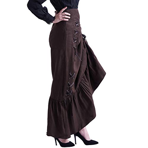 BLESSUME Victorian Corset Skirt High Low Punk Skirt Gothic Women Costume