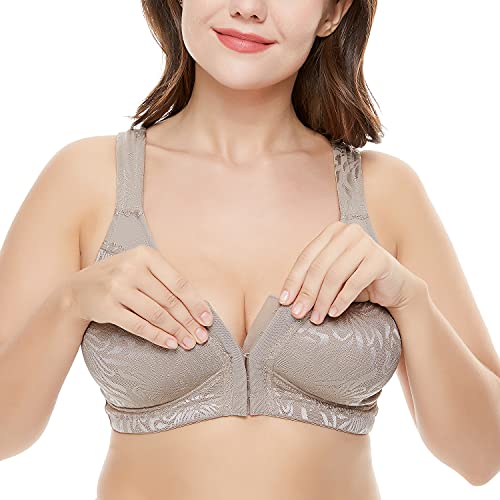 Wingslove Women39s Front Closure Minimizer Bra Full Coverage Comfort Bra Wirefree No Padded Bra