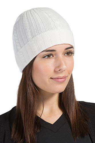 Fishers Finery Women39s 100 Pure Cashmere Cable Knit Hat Super Soft Cuffed