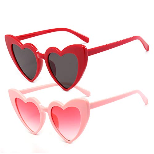 Dollger Heart Sunglasses for Women Retro Love Eyeglasses Vintage Cat Eye Glasses UV400