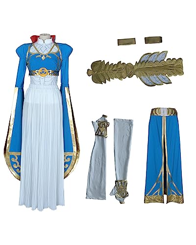 miccostumes Women39s Princess Link Cosplay Costume Blue Outfit with Accessories