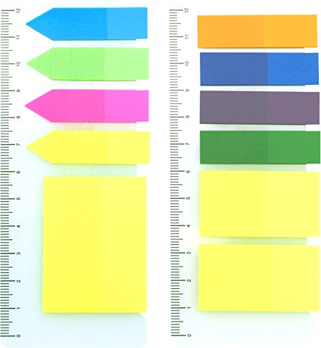 4A Film Flags With PP Rule SetNeon Fluorescent Color Page Marker Index LabelTransparent StickersText Highlighter Strips Writable Bookmarks12x1 34 Inches4 PadsSet750 Flags Total4A 60237