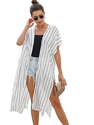 AnnaKaci Womens Casual Boho Beach Cover Up Print Kimono Cardigan