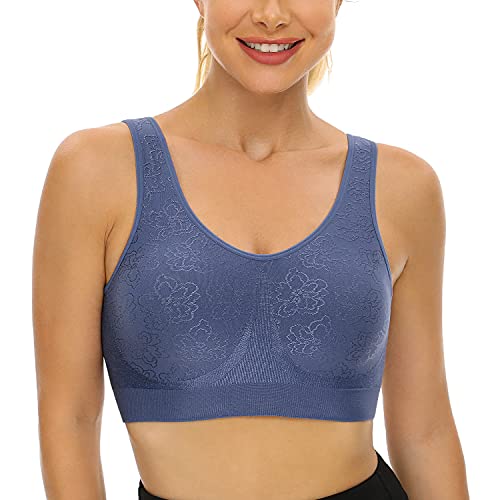 Wingslove Women39s Full Coverage Seamless Bra Elastic Wirefree Padded Bralette Comfort Everyday Bra