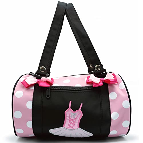 DANCEYOU Pink Dance Bags Ballet Duffle Bag Nylon Wide Strap for Toddler Little Girls