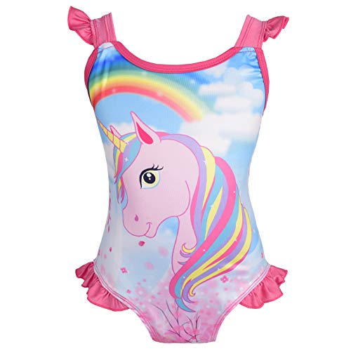 Dressy Daisy Girls Unicorn One Piece Bathing Suit Swimsuit Swimwear Swimming Dress Swim Skirt