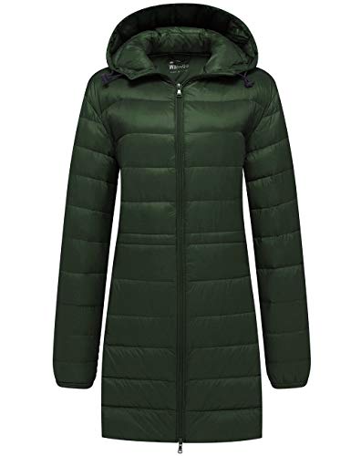 Wantdo Womens Hooded Puffer Jacket Winter Long Coat Packable Down Jacket