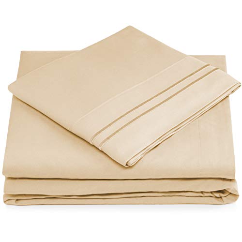 Cosy House Collection 1500 Series  California King Sheet Set  6 PC  Deep Pocket Bed Sheets  Hypoallergenic  Luxury Cal King Size Bedding Cal King Cream