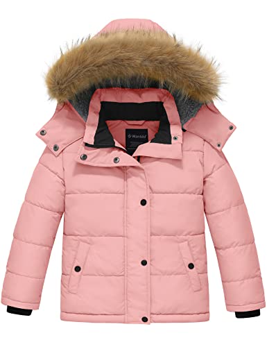 Wantdo Girl39s Padded Puffer Jacket Warm Winter Coat Windproof Winter Jacket Water Resistant Hooded Parka