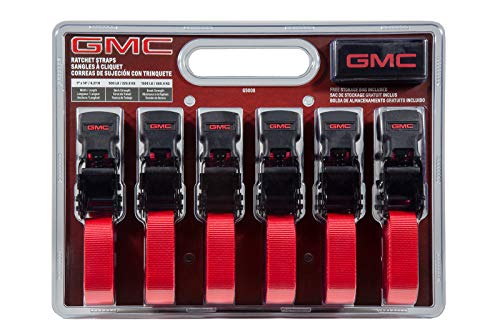 GMC G5000 Red 1 x 1439 Rugged Durable Ratchet Tie Down Straps 1500 LB Break Strength 6 Pack