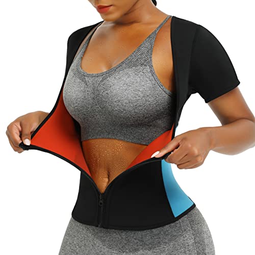 Plus Size Womens Gym Waist Trainer Neoprene Sauna Vest Zipper and Velcro Front Body Shaper