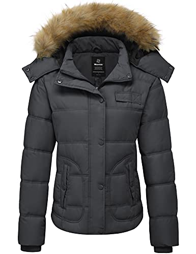 Thicker Quilted Puffer Jacket Warm Parka Coat with Hood by Wantdo for Women Winter