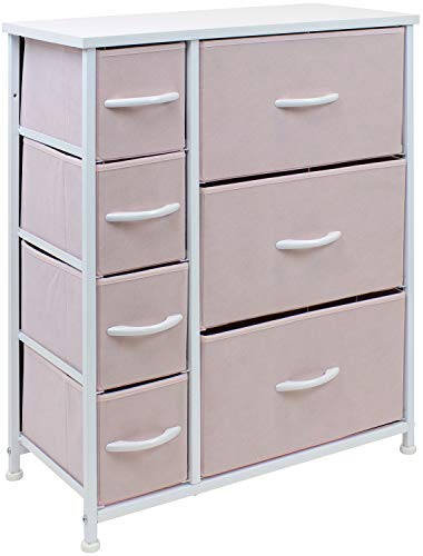 Sorbus Dresser with 7 Drawers  Furniture Storage Chest for Kids Teens Bedroom Nursery Playroom Clothes Toys  Steel Frame Wood Top Tiedye Fabric Bins 7Drawer Pastel Aqua