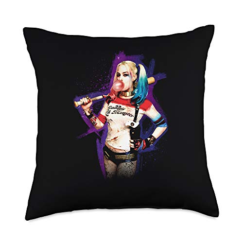 Suicide Squad Harley Quinn Bubble Throw Pillow 16x16 Multicolor