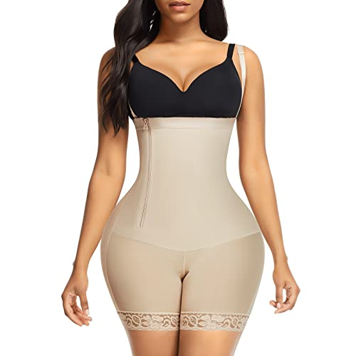 FeelinGirl Women Shapewear Bodysuit Tummy Control Fajas Body Shaper for Women with Zipper