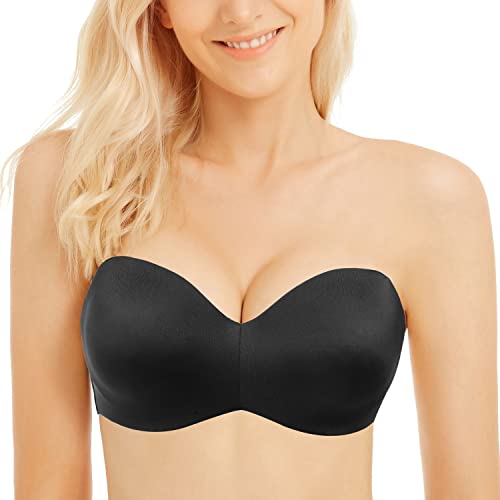 Wingslove Women39s Strapless Bra Seamless Bandeau Non Padded Minimizer Underwire Bra Multiway Strapless Bra for Large Bust