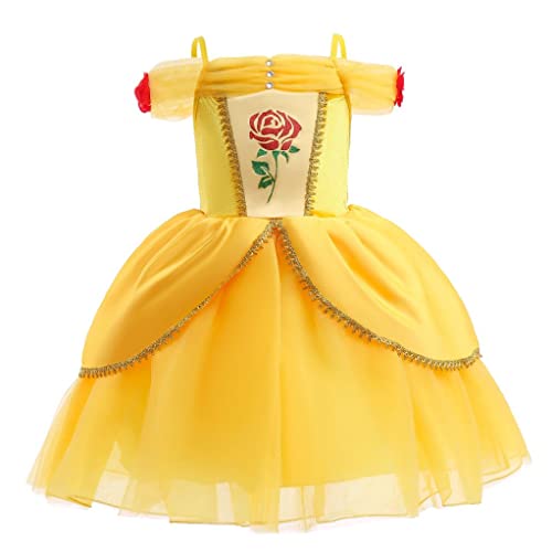 Dressy Daisy Fancy Princess Dress Up Halloween Costume Birthday Party Yellow Ball Gown for Toddler  Little Girls