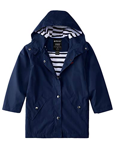 Wantdo Boys and Girls Lightweight Long Rain Jacket Waterproof Hooded Raincoat