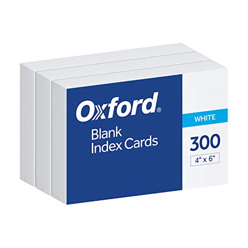 300 count box of Oxford 4 x 6 white blank index cards 10002EE