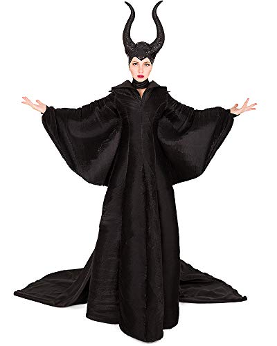 miccostumes Women39s Evil Queen Halloween Costume Black Gown Dolman Dress with Horned Headpiece