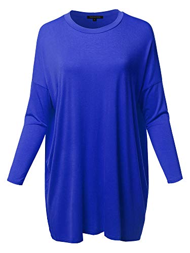 Women39s Casual Loose Fit Dolman Sleeve Tunic Dress Top