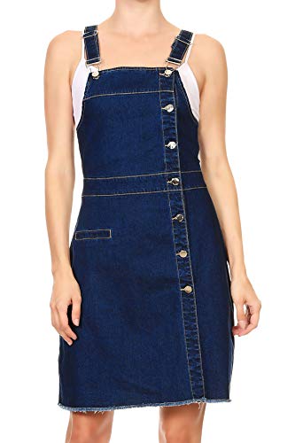 Adjustable Strap Denim Jean Overall Dress by AnnaKaci for Women 1990s Style