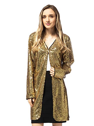 AnnaKaci Women39s Open Front Sequin Coat Las Vegas Blazer Party Club Cocktail Jacket Outerwear