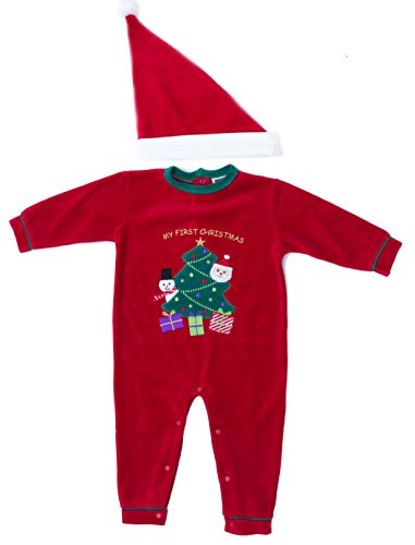 Baby and Newborn Christmas Onesie with Santa Hat Just Love