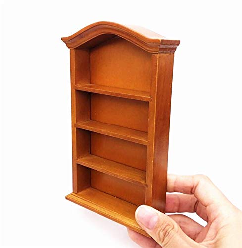 EatingBiting Adult scene 112 Handmade Dollhouse Miniature Furniture Wooden Bookcase Wood Shelf Cabinet Mini Wooden Pretend Play Four Floors Bookshelf Toy Dollhouse Furniture Accessory Doll House Deco