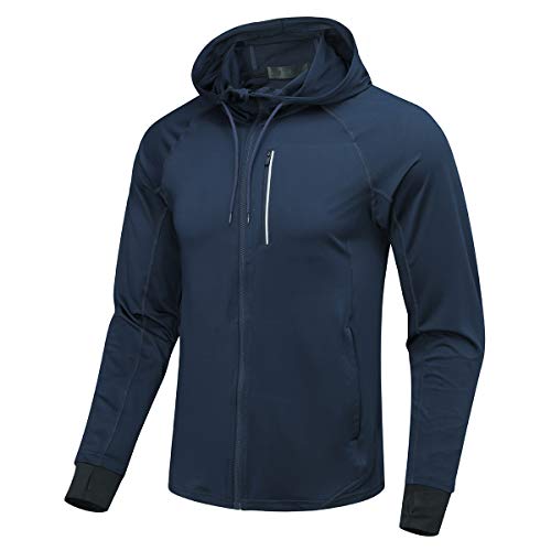 Mens Long Sleeve Jacket Hoodie Running Cycling Jersey Full Zipper Bicycle Coat