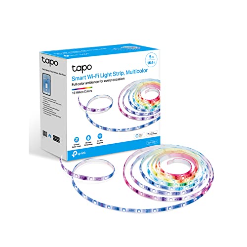 TPLink Tapo Smart LED Light Strip 50 Color Zones RGBIC SynctoSound 164ft WiFi LED Strip Works w Alexa  Google IP44 PU Coating Trimmable 2 Yr Warranty Tapo L9205