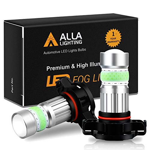 Alla Lighting 2800lm PSX24W 2504 LED Lights Bulbs 8000K Ice Blue Xtreme Super Bright COB72 12V Car Fog Light Replacement 12276