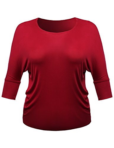 Women39s Round Neck Shoulder Raglan Short Sleeve Plus Size Top