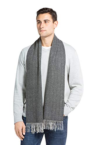 100 Pure Cashmere Winter Scarf from Fishers Finery for Men 2Ply Ultra Plush