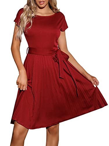 oxiuly Women39s Flounce Sleeve Wedding Church Vintage Dresses Casual Pockets Floral Party Midi Tea Dress OX195