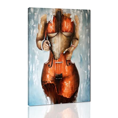 Sexy Wall Art Violin Abstract Sexy Poster Modern Canvas Wall Art Bedroom Living Room Wall Decor Pictures Oil Painting Women Office Decor Small Size Sexy Poster with Frame for Hanging12W X 18H