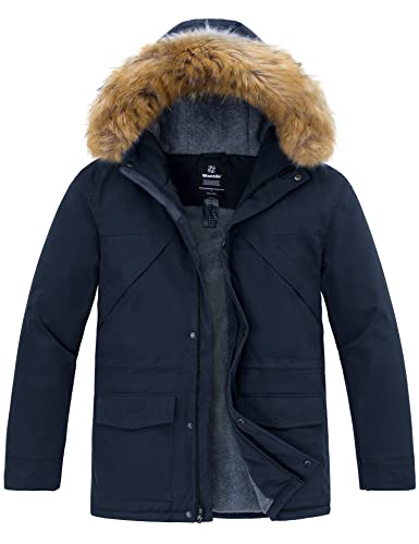 Wantdo Men39s Thicken Winter Coat Insulated Warm Parka Padded Puffer Jacket with Attached Hood