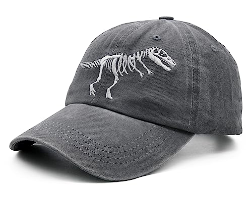 LOKIDVE Men Women Dinosaur Hat Embroidered TRex Skeleton Baseball Cap