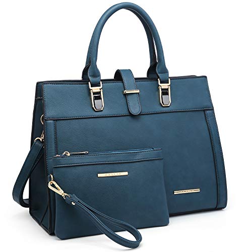 Women39s Handbag Flapover Belt Shoulder Bag Top Handle Tote Satchel Purse Work Bag wMatching Wristlet