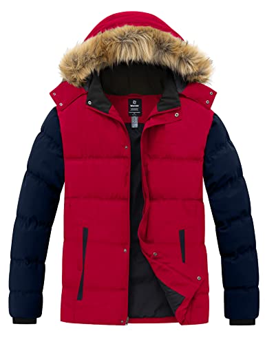 Wantdo Men39s Winter Puffer Jacket Thicken Winter Coat Warm Padded Jacket with Hood