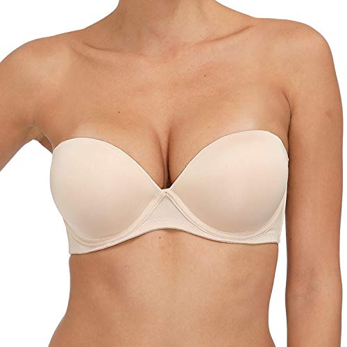 Vogue39s Secret Women39s Strapless Convertible Push Up Bra Padded Clear Backless Bras for Women