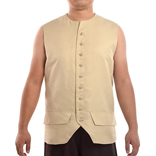 BLESSUME Mens Renaissance Vest with Buttons Vintage Colonial Vest Gothic Steampunk Waistcoat