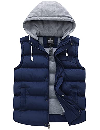 The Wantdo Mens Waterproof Puffer Vest is a Thick Winter Coat with a Detachable Hood