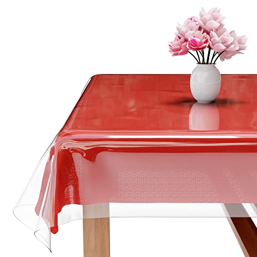 XFasten Clear Plastic Table Cover Protector  OilProof Square Plastic Cover for Table  54X54 Square Tablecloth  Dining Table Cover Waterproof  AntiScratch Plastic Table Cloth Protective Cover