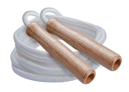 Champion Sports SR Series Classic Nylon Jump Rope with Wood Handles  Multiple Lengths