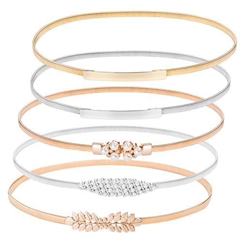 Grace Karin  Belle Poque Women Wedding Guest Belt for Dress Metal Stretchy Elastic Waist Belts