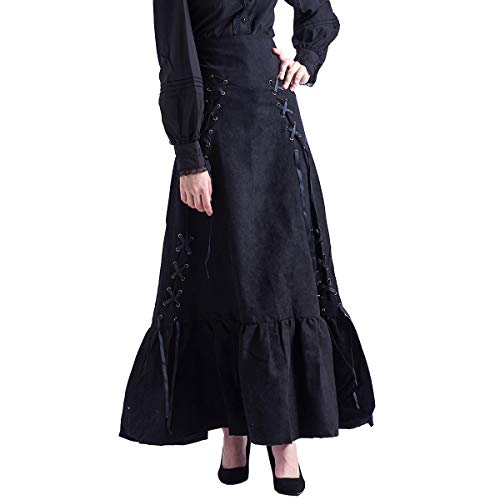 BLESSUME Victorian Corset Skirt High Low Punk Skirt Gothic Women Costume