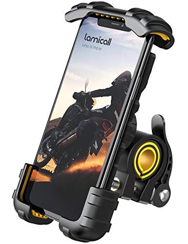 Lamicall Bike Phone Holder Motorcycle Phone Mount  Motorcycle Accessories Phone Clamp for iPhone 14 Pro Max 13 Pro Max Max Xs XR 8 X 8P 7 7P 6S Samsung S10 S9 S8 Huawei All 4768 Phones