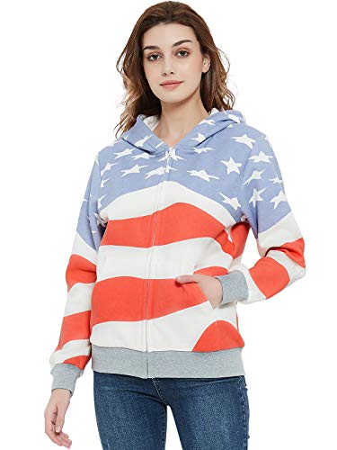 American Flag Hooded Sweatshirt for Women by AnnaKaci